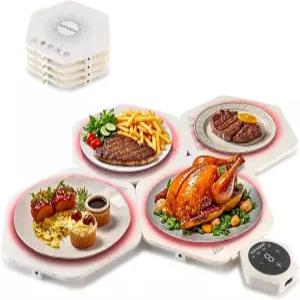 음식 난방 패드 - 고속 실리콘 전기 트레이 레벨 4 온도 상승 테이블 보호 셀프 서비스 핫 플레이트 롤업