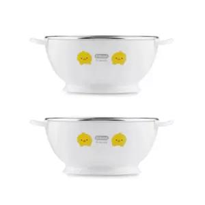 에디슨 유아식기 스텐 그릇 간식볼 시리얼볼 오리 X2