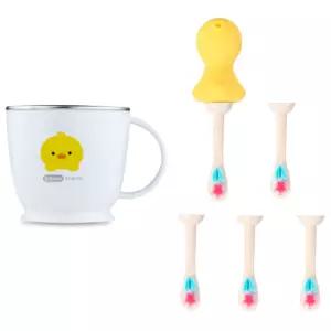 에디슨 유아 양치컵 스텐 칫솔 리필용 세트 옐로우