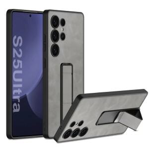 삼성 호환 갤럭시 S25 울트라 S24 플러스  서리로 덥은 가죽 스탠드 홀더 케이스 안티 노크 가장자리 플라