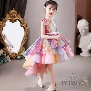 연주복 주니어 무지개 캉캉 공주 화동 드레스 PHJ1+6ujf