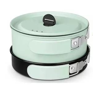 라면쿠커 휴대용 후라이팬 700W 녹색 뽀글이 폴딩 냄비 기계식(수프+팬) 차박