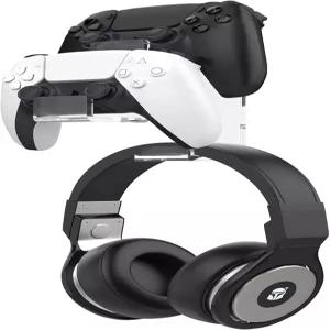 컨트롤러 홀더 모코 듀얼 게임패드 헤드폰 걸이 및 STEAM PS3 PS4 PS5 Xbox 360 PC 스위치/스위치 2 모든