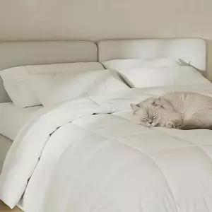 마이크로 화이바 차렵 이불 부드러운 따뜻한 먼지없는 마이크로 화이바 이불 사계절 사이즈 하얀색 침구