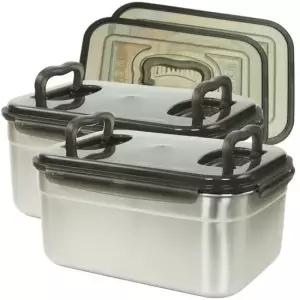 올품락 포스코 STS304 밀폐용기 김치통 더블핸디 누름독 10L(그레이) x 2개