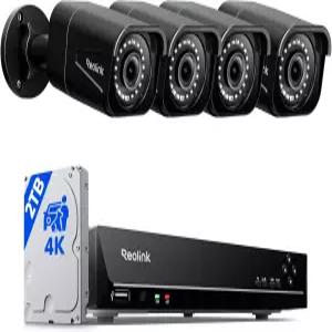 REOLINK 4K 카메라 시스템 개인 차량 감지 기능이 있는 4pcs H.265 PoE 24-7 녹화를 위한 8MP/4K 8CH NVR