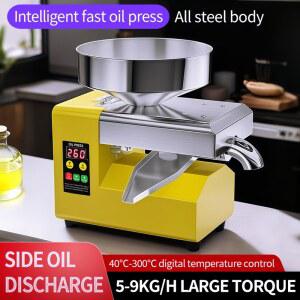 110V 220V 새로운 자동 오일 프레스 기계 상업용 콜드 추출기 착유기 프레 아마씨 해바라기 R8S