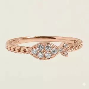 18K 세느 물고기 반지 랩 다이아 소원 성취 행운 가족 우정 모녀 행복 재물