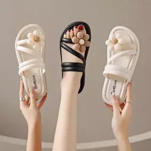 스트랩슬리퍼 꽃모양포인트 여성 여름 사무실 쿠션 WFA7E03