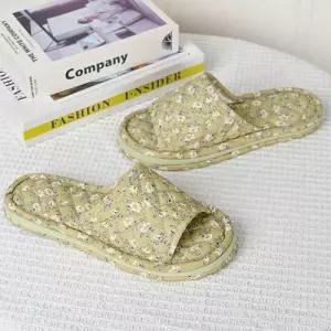 거실 사무실 면 실내 화 3중 쿠션 예쁜 슬리퍼 그린 WF95344