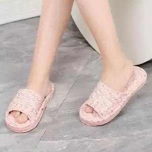 거실 사무실 면 실내 화 3중 쿠션 예쁜 슬리퍼 핑크 WF95343