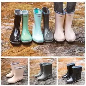 스타일리쉬 어반 시크 미니멀 여성 롱 레인부츠 WF8E8C2