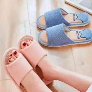 부드러운 린넨 미끄럼방지 위븐 피스 슬리퍼 WF8CD37