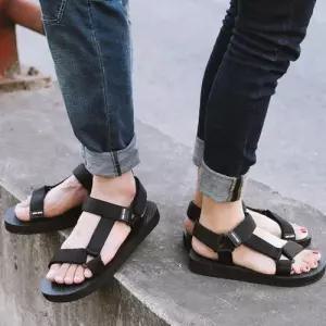 심플 디자인 찍찍이 스트랩 남여공용 데일리 샌들 WF8AAEE