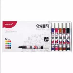 [문구/오피스] 둥근닙 유성매직 12색세트(2.0mm) 사인펜 편리한유성펜