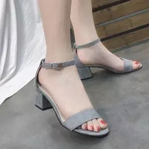 샌들 여자 스웨이드 펌프스 슬리퍼 스트랩 신발 힐 WF88A84