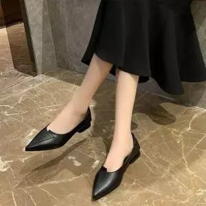 신발 뮬 굽낮은 블로퍼 구두 발편한 로퍼 뾰족코 정장 WF88002