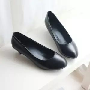 빅사이즈 낮은굽 펌프스힐 검정 정장구두 오피스룩 WF74CFE