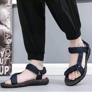 남성 멀티 스트랩 찍찍이 디테일 데일리 샌들 WEAD39A