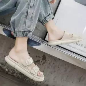 길이 조절 더블 버클 스트랩 남여공용 슬리퍼 WEAD396