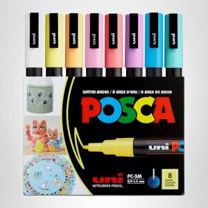 포카 마커 세트, 8개의 파인 페인트 3M u2013 소프트 톤 화이트, 선샤인 옐로우, 살구, 라이트 핑크, 코랄 라벤더, 블루, 아쿠아 그린