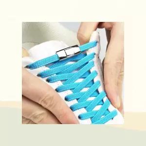 원터치 캡슐형 탄성 신발끈버클 고정클립 메탈릭 무매듭운동화끈