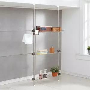 욕실정리선반 버원욕조위욕실 거실겸용3단600(폴기둥식정리선반)