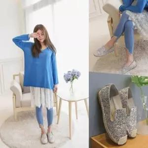 캐쥬얼 블링 반짝이 보석 슬립온 WE981F7