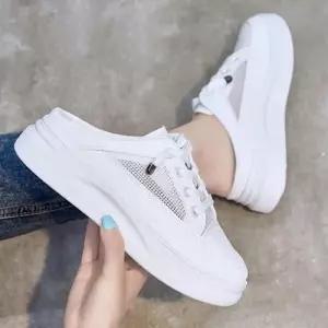 여성 여름 메쉬 운동화 뮬 블로퍼 3cm굽 키높이 쿠션 WE962A1