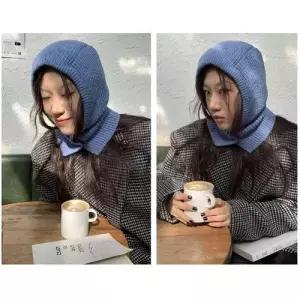 여자 겨울 귀여운 데이트 여행 나들이 후드 넥워머 WE95B29