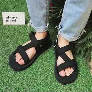 남녀 여름 데일리 X자 스트랩 샌들 버클 끈조절 WE907CF