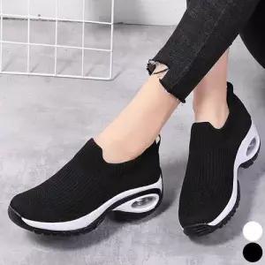 여성 가벼운 니트 운동화 키높이 단화 슬립온 WE66721