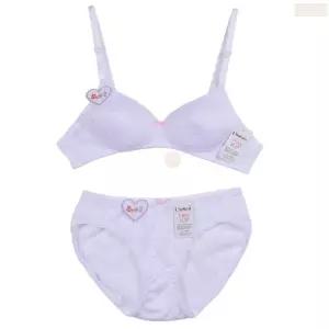2단계 AA컵 브라팬티세트 여중생 중등생 속옷 셋트 청소년 흰색 이너웨어