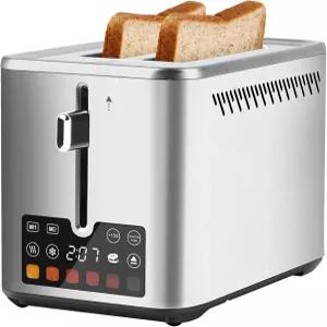 터치스크린 토스터 2 슬라이스 LCD 디스플레이가 있는 베이글 +15초 부스트가 스테인리스 스틸 스마트