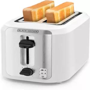 BLACK+DECER 2-슬라이스 토스터 엑스트라 와이드 슬롯 7가지 그늘 설정 베이글 및 냉동 기능 탈착식 크럼