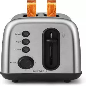 바이뎀 DT420 2 슬라이스 토스터 베이글 머핀 하이 트 레버 6가지 그늘 설정 레트로 슬리버를 위한 추가