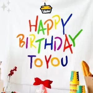 파티 행사 기념일 축하 장식 벽걸이 천 현수막 배경 소품 어린이 생일 잔치