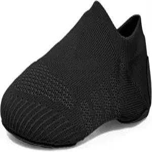여성용 위긴 재즈 슈즈와 남성용 니트 슬립온 플랫 댄스 슈즈 치어리딩 트레이닝용 통기성 경량화