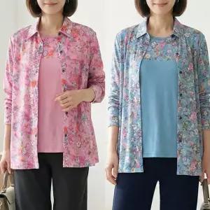 [엄마옷 로즈맘] 정화꽃티셔츠가디건세트