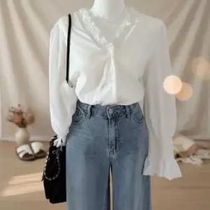 [다잇템] 여성 빅사이즈 잔주름 롱슬리브 블라우스