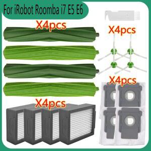 Irobot Roomba I7 E5 E6 I3 시리즈 로봇 진공 청소기 Hepa 브러시 가정용 액세서리 키트 롤러 필터 사이드 교체