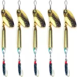 5 PCS 플라이 낚시 낚시를 위한 유인 송어 베이스 연어 파이크 스피너 키트 호수 강 황동