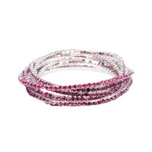 키신 치스 5Pcs 세트 반짝이는 라인스톤 스트레치 테니스 팔찌 화려한 패션 스태커블 크리스탈 엘라스틱 빛나는 여성용 웨딩 파티 주얼리 _BIJ