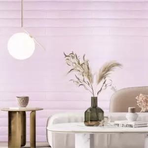 결로 곰팡이 방지 스티커 폼블럭 단열벽지 10M 핑크 타일시트지