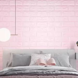 벽돌무늬 붙이는 스티커 폼블럭 두꺼운 단열벽지 2.5M 핑크 보냉