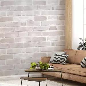 셀프도배 50cm 포인트 스티커 실크벽지 2.5M 파벽돌 화이트 공사