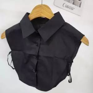 [애슬릿] 페이크 카라 셔츠 레이어드 화이트 블랙 넥 케이프