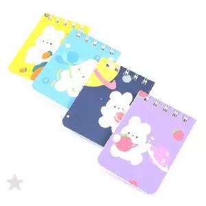 포켓용 링노트 휴대용 메모장 토끼캐릭터 파스텔컬러 학생 사무실 일정관리 다이어리