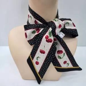 [애슬릿] 타이 스카프 도트 체리 미니 쁘띠 간절기 머플러