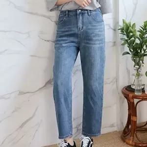 [신상오픈런]|CSP94DD|여성용 스판 배기 청바지 봄 시즌 워싱 뒷밴딩